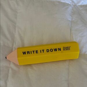 James Burke, pencil in the shape of a pencil case